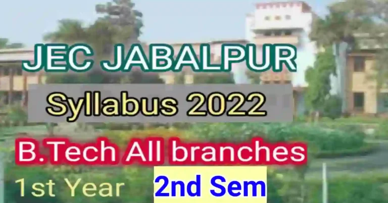 JEC Jabalpur 2nd semester syllabus 2022-23