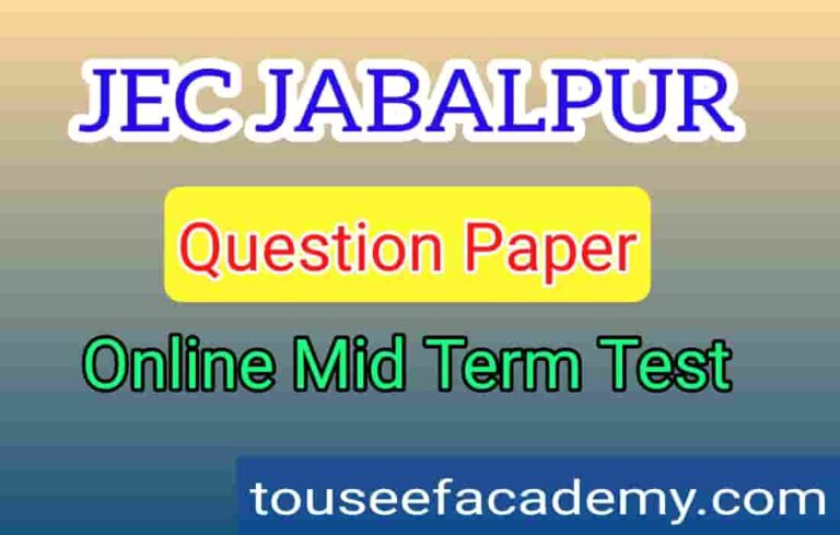 JEC Jabalpur Mid Term Test Question Paper