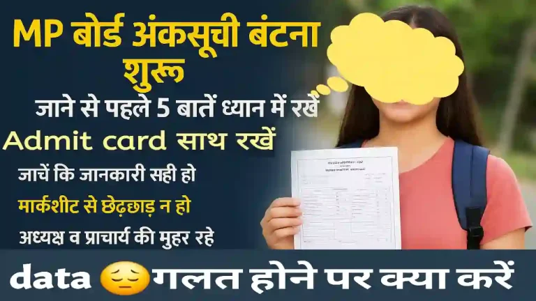 MP Board Marksheet 2025