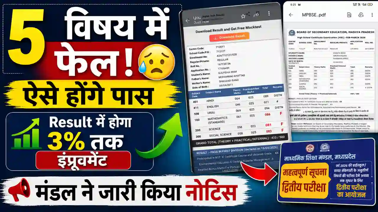 MP Board result fail hone par kya kare MP Board result fail hone par kya kare